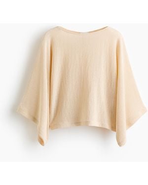 H&M Gestricktes Shirt mit Cape-Ärmeln - Natur
