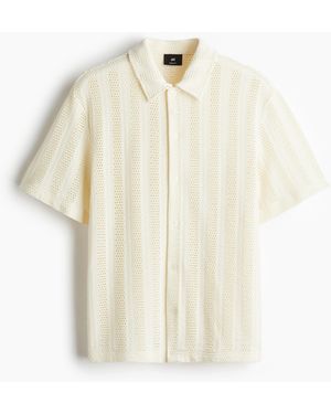 H&M Hemd aus Jacquardstrick in Regular Fit - Weiß