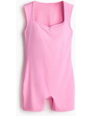 H&M SculptMoveTM Kurzer Sport-Jumpsuit - Pink