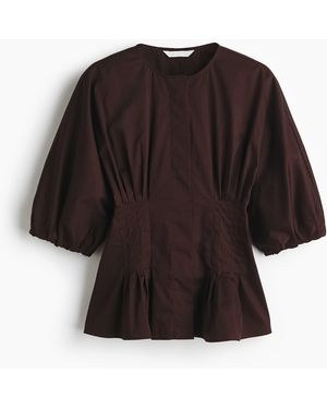 H&M Getailleerde Katoenen Blouse - Zwart