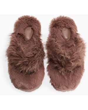 H&M Fluffy Sloffen - Bruin