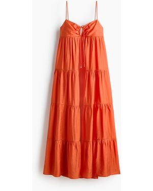 H&M Gestuftes Trägerkleid - Rot