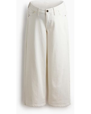 H&M Mama Wide Low Waist Ankle Jeans - Wit