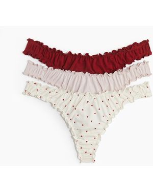 H&M 3er-Pack Tangas mit Overlockdetail - Rot