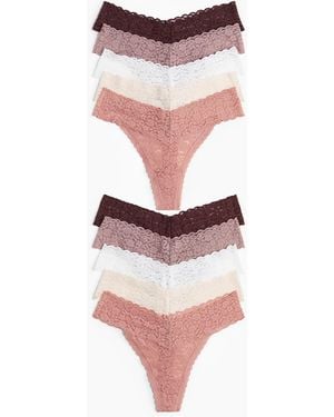 H&M 10er-Pack Tangas aus Spitze - Rot