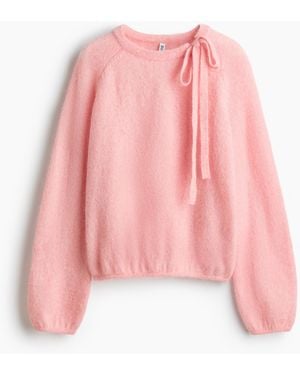 H&M Pullover mit Schleifenkragen - Pink