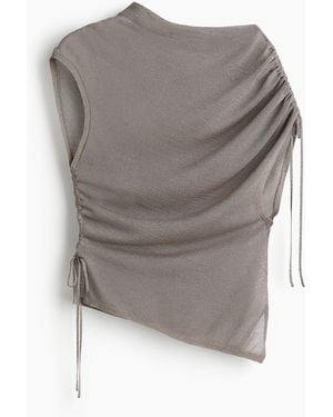 H&M Asymmetrisches Stricktop - Grau