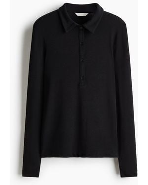 H&M Poloshirt aus Jersey - Schwarz