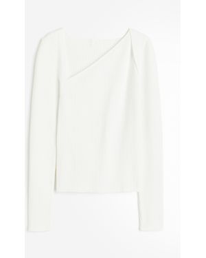 H&M Pullover mit asymmetrischem Ausschnitt - Weiß