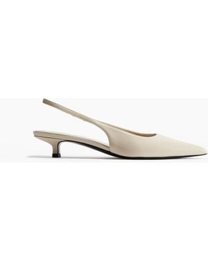 H&M Spitze Slingpumps mit Kitten Heels - Weiß