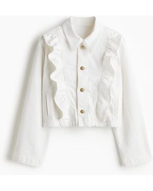 H&M Jeansjacke mit Volants - Weiß