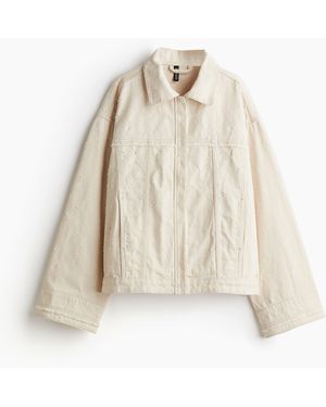 H&M Twill-Shacket im Used-Look - Natur