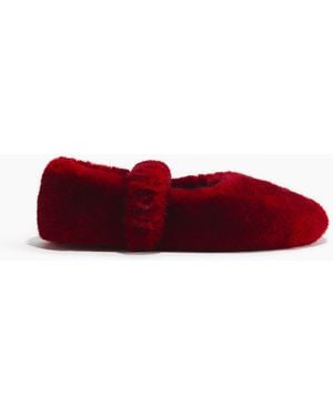 H&M Flauschige Hausschuhe - Rot