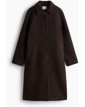 H&M Carcoat Van Wolmix - Zwart