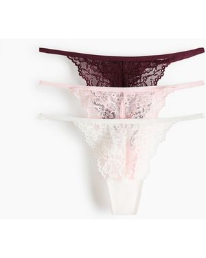 H&M 3er-Pack Tangas aus Spitze - Mehrfarbig
