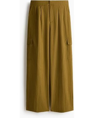 H&M Weite Cargohose - Grün