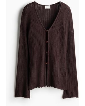 H&M Shirt im Häkellook mit Bindedetail - Braun