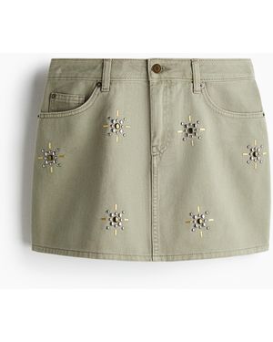 H&M Denim mini skirt - Grün