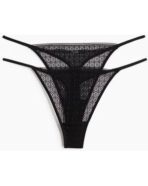 H&M 2er-Pack Tangas aus Spitze - Schwarz