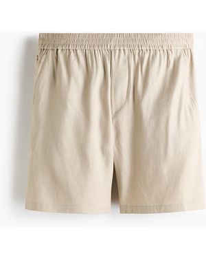 H&M Easy Care Short Van Linnenmix - Naturel