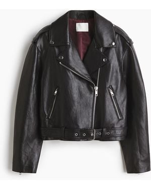 H&M Bikerjacke mit Coating - Schwarz