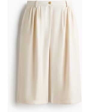 H&M Weite Culotte mit Falten - Weiß