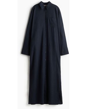 H&M Blusenkleid aus Leinenmix - Blau