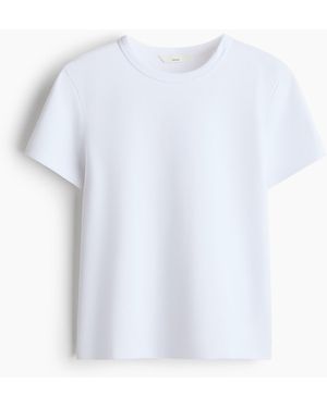 H&M T-shirt Van Katoenen Tricot - Wit