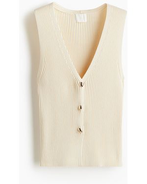 H&M Gilet in Rippstrick - Weiß