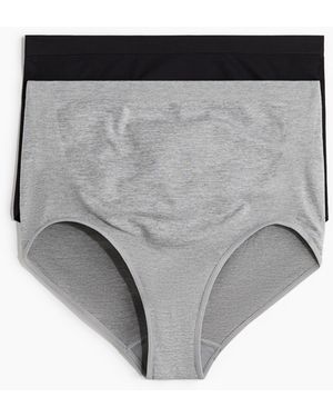 H&M MAMA 2er-Pack Seamless-Slips mit Bauchstütze - Grau