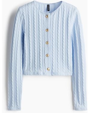H&M Cardigan in Zopfstrick - Blau