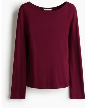 H&M Langarmshirt aus Feinstrick - Rot