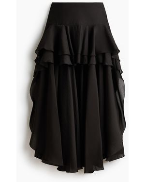 H&M Rock mit Volants und High-Low-Saum - Schwarz