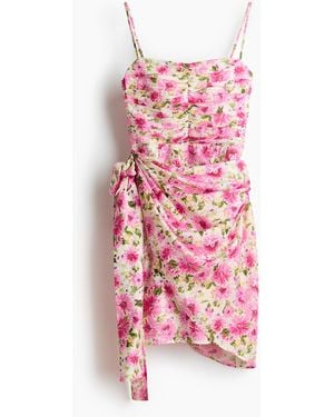 H&M Trägerkleid mit Bindedetail - Pink