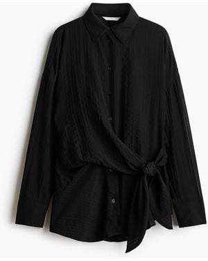 H&M Overhemdblouse Met Strikbanden - Zwart