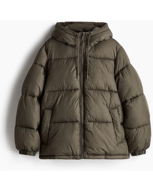 H&M Pufferjack Met Capuchon - Groen