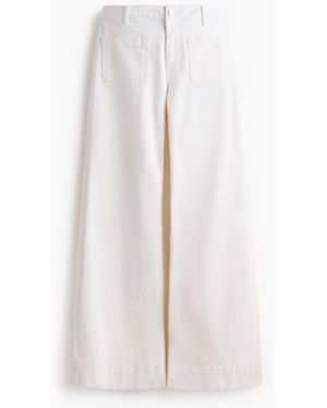 H&M Wide High Waist Jeans - Weiß