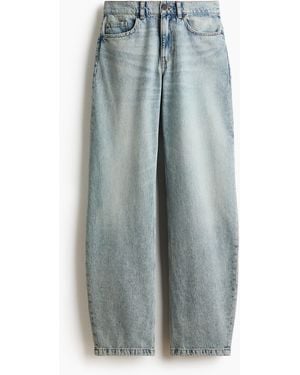 H&M Barrel Regular Waist Jeans - Blauw