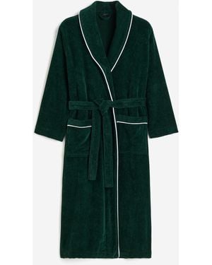H&M Bademantel aus Velours - Grün