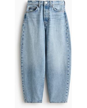 H&M Barrel High Waist Ankle Jeans - Blau