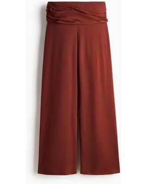 H&M Drapierte Feinstrickhose - Rot