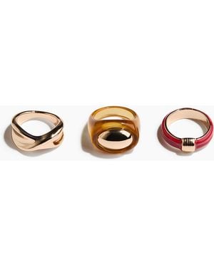 H&M 3er-Pack Chunky Ringe - Mehrfarbig