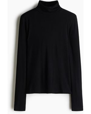H&M Langarmshirt mit Turtleneck - Schwarz