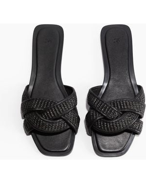 H&M Sandalen mit Flechtriemen - Schwarz