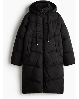 H&M Oversized Puffermantel - Schwarz