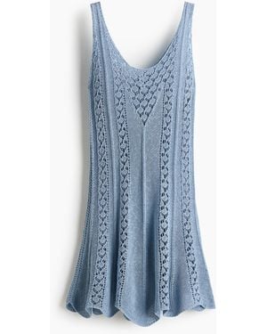 H&M Jurk Met Gehaakte Look - Blauw