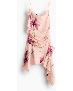 H&M Asymmetrische Jurk Met Drapering - Roze