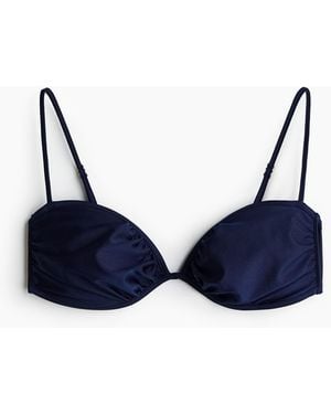 H&M Wattiertes Bikinitop - Blau
