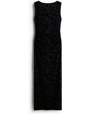 H&M Bodyconjurk Met Flockprint - Zwart