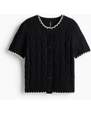 H&M Cardigan in Zopfstrick - Schwarz